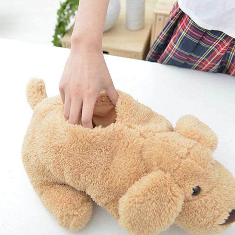 Cute Cartoon Dog Car Tissue Holder Universal Home Plush Toy Tissue Box Case Auto Accessories Women Armrest Napkin Storage