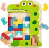 Tetris Holzpuzzle 3D Blöcke Puzzle Gehirnjogger 31x23 cm