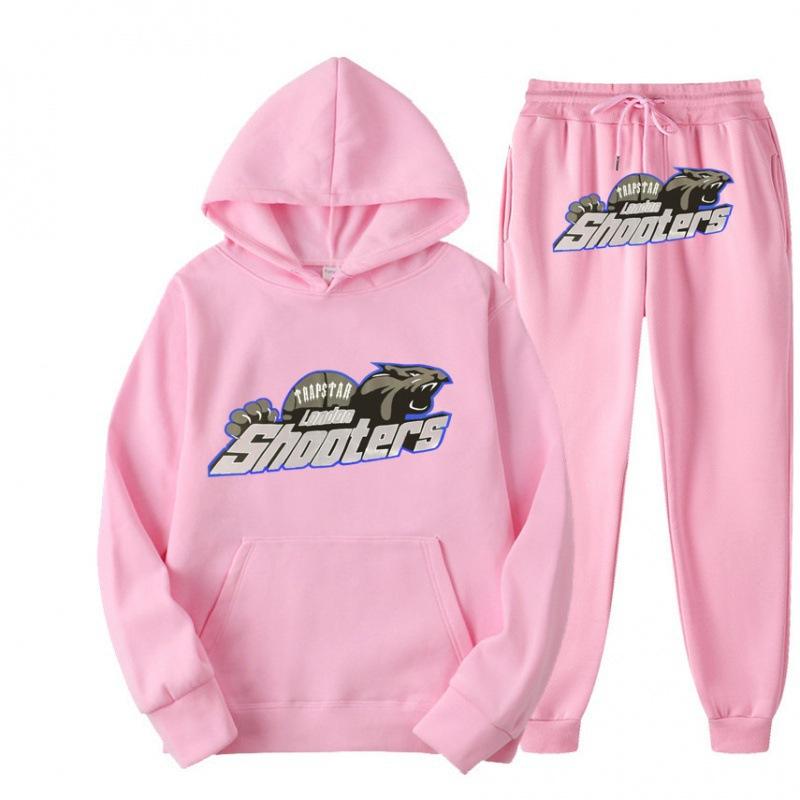 New Men's and Women's Casual Sports Suit, Red and Black Tiger Head Sweater and Sweatpants Suit.