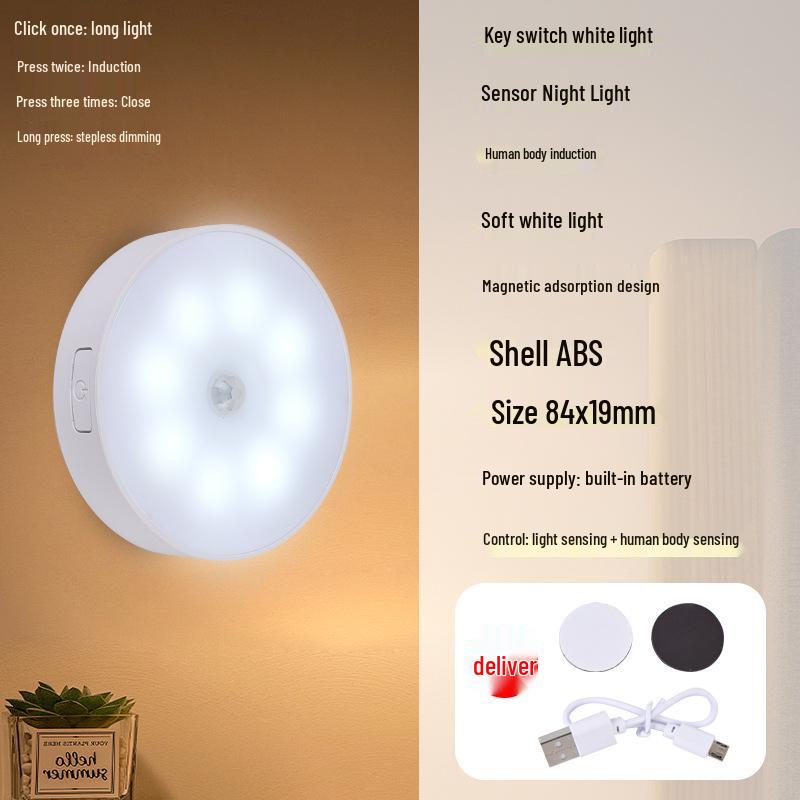 Modern LED Motion Sensor Rechargeable Night Light for Dorms and Closets