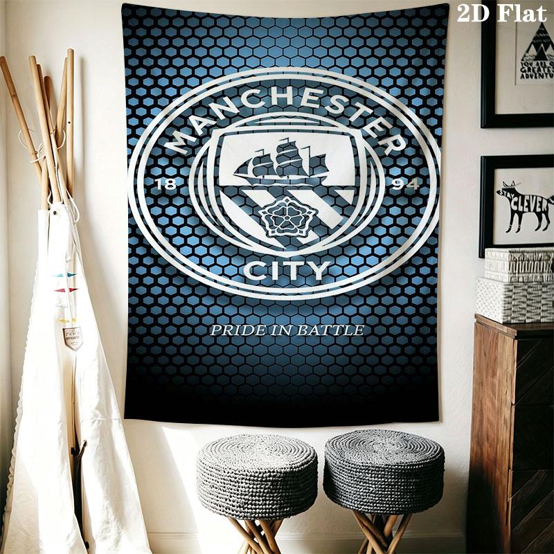 MCFC logo Wall Hanging Printed Fabric Blanket Decorative Tapestries for Bedroom Living Room Home Decor