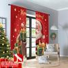 2pcs 2D Flat Printing Merry Christmas Popular Party Window Curtains Merry Christmas Santa Gifts Polyester Without Electricity