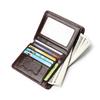 Oil Wax Leather Short Wallet, Leather Anti-Magnetic Dollar Clip, Multi-Card Position Can Be Used As Rfid Card Bag, First Layer Leather Wallet