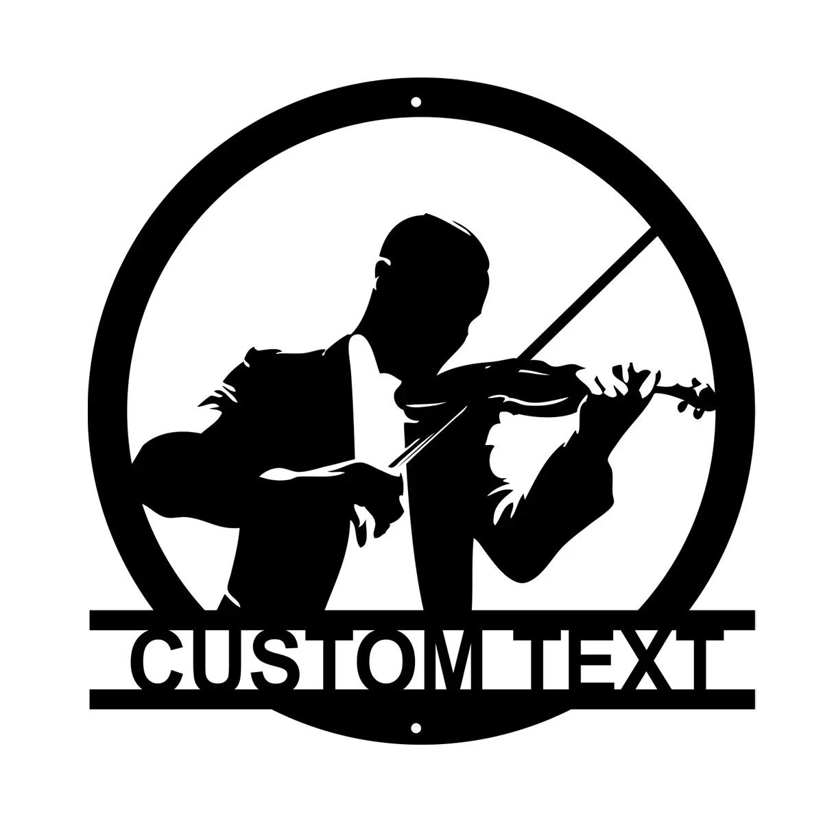 Personalized Violin Player Metal Wall Art, Custom Musician Gift, Music Room Decor, Violinist Sign