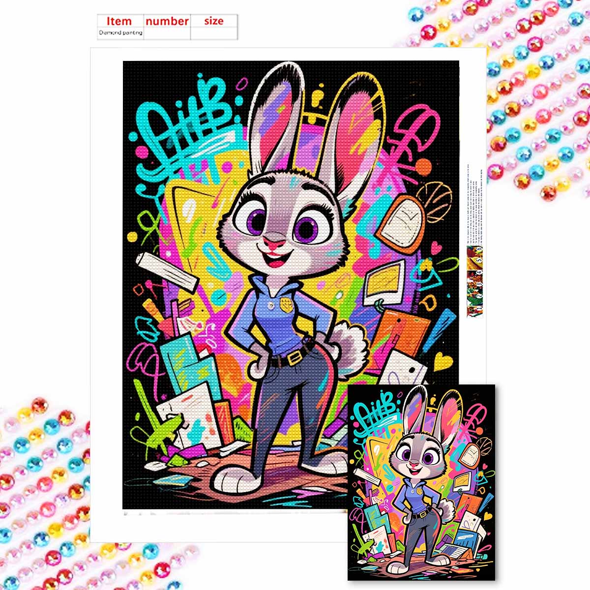 

DIY Diamond Painting Judy Cross Stitch Kit Mosaic Art Diamond Painting Full Circle Diamond Home Decoration Round 20x30cm