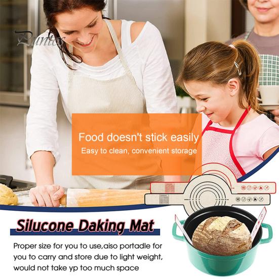 2 Pcs Silicone Bread Sling for Dutch Oven Non-stick Reusable Baking Mat with Long Straps Heat Resistant Pot Holder