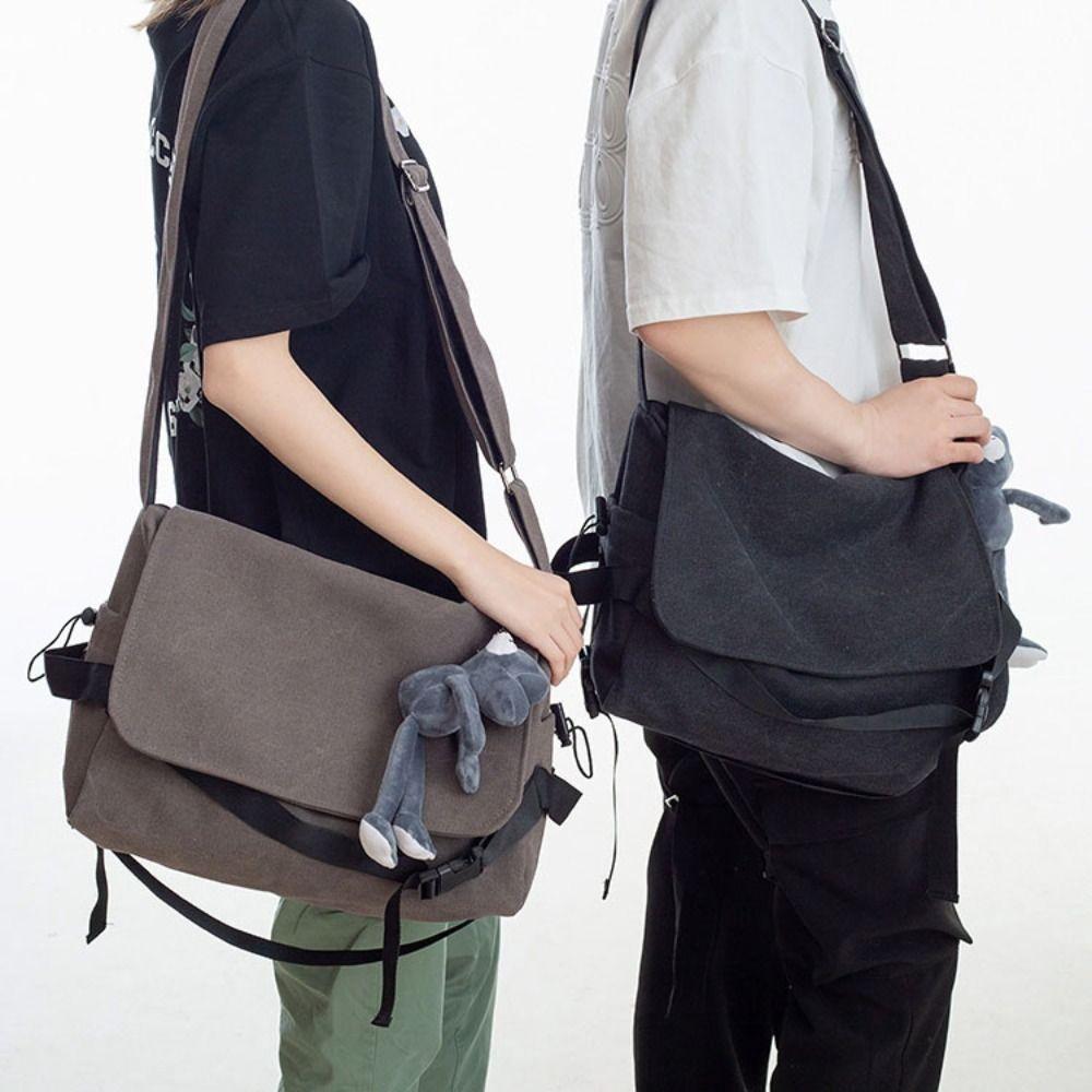 Large-capacity Messenger Bag Versatile School Bag Cool Canvas Tote Bag  Student
