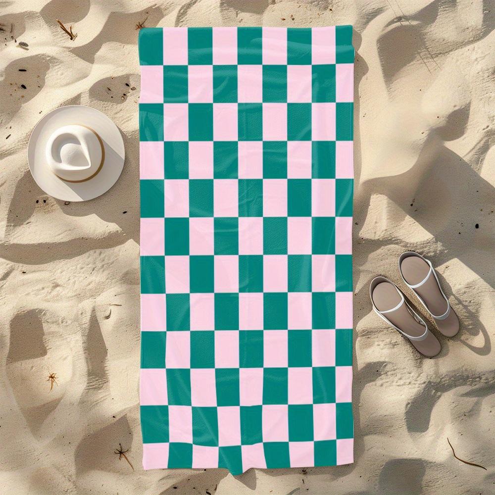 Floral Bee Print Quick Dry Beach Towel, Soft Absorbent Microfiber for Beach Camping Pool