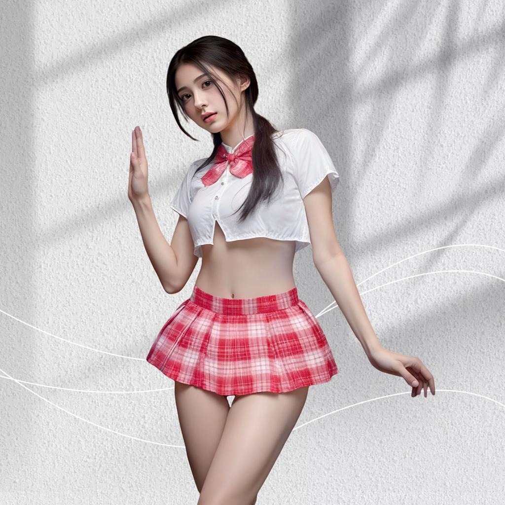 Sexy Campus JK Uniform College Seduction Pure Lust Skinny Ultra Short Pleated Skirt Suit Sex Lingerie