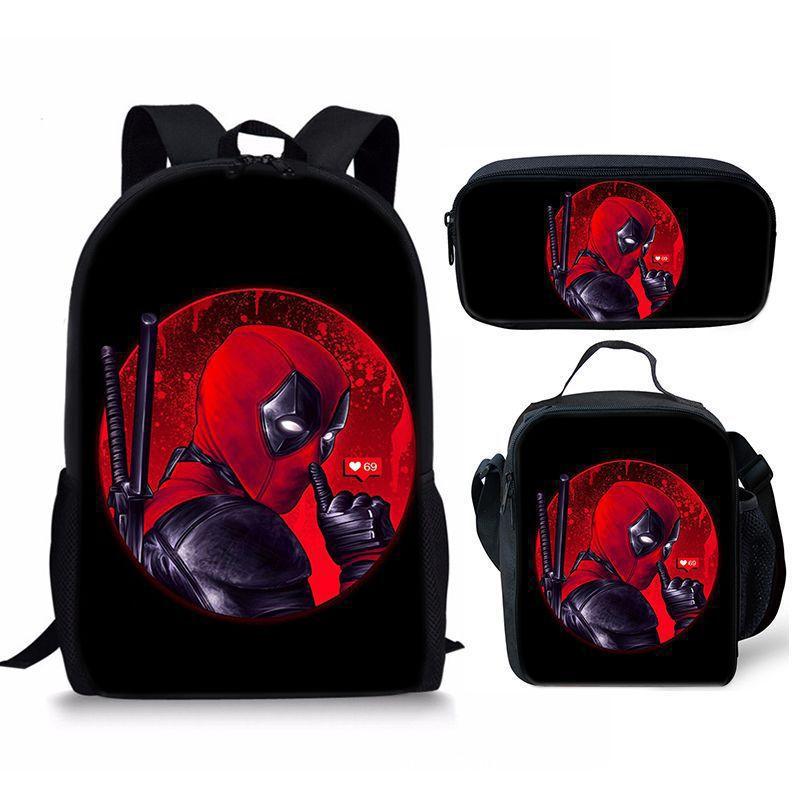 Backpack Satchel Pencil Case Three-Piece Set Student Schoolbag Cartoon Children'S Backpack