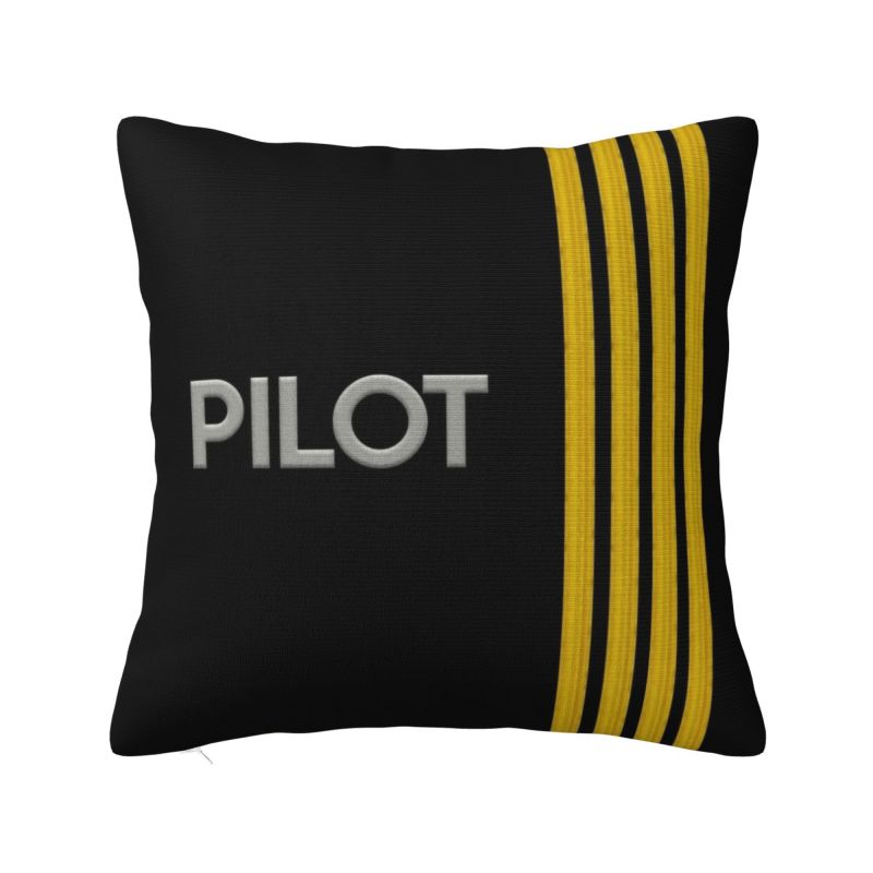 Boeing 777X Captain Stripes Pillow Bedroom Decoration Nordic Aviation Aviator Flight Pilot Cushions for Sofa Square Pillowcase