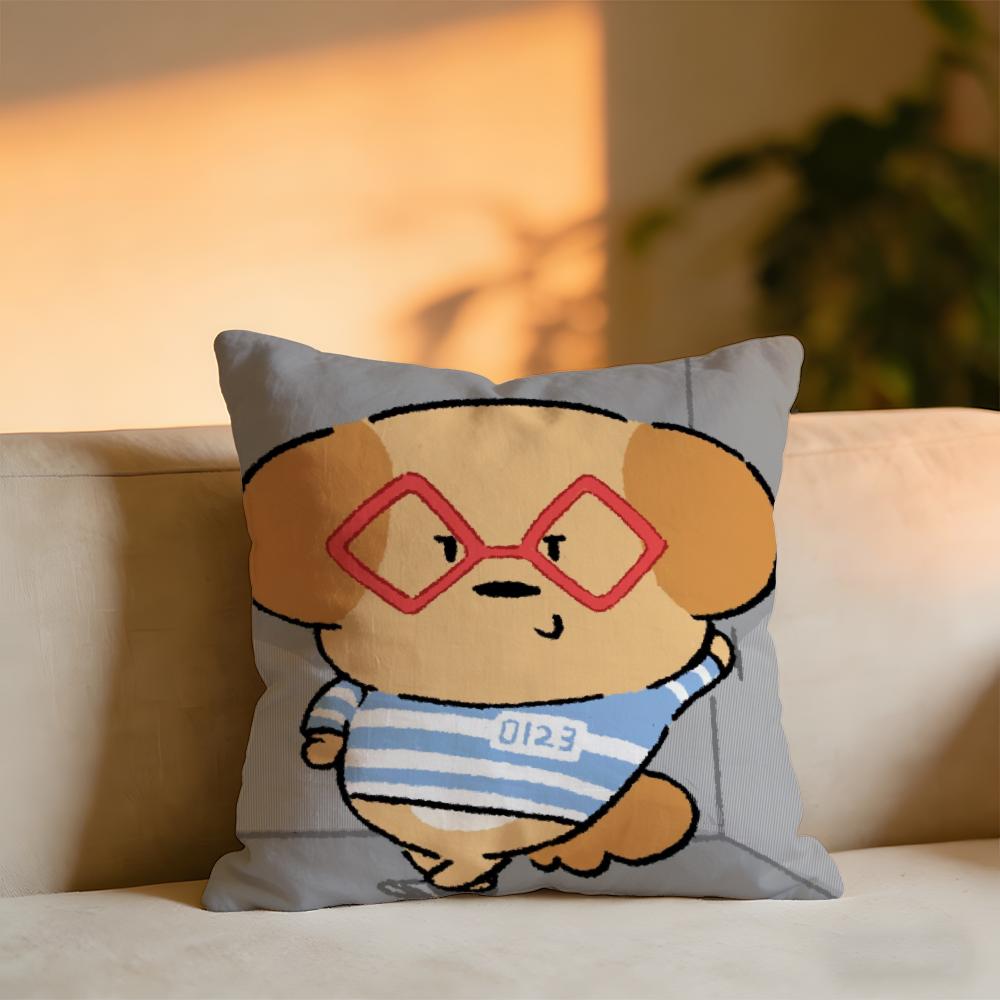 Cute Cat And Dog Cushion Cover Cozy Velvet Throw PillowSoft Warm Cushion For Sofa  Bed