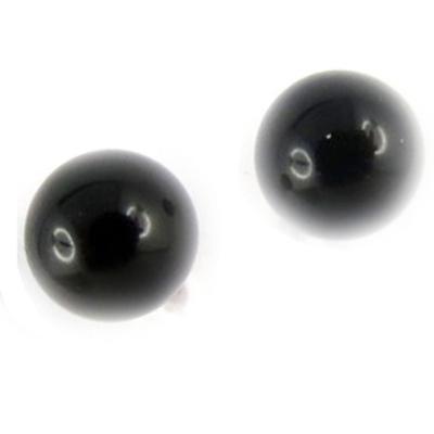 [K9625] - Gold Plated 'Mineralia' Onyx Earrings 6 Mm