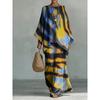 16 European and American women's clothing Y1 large size thin ethnic style dress set Bohemian casual large size jumpsuit