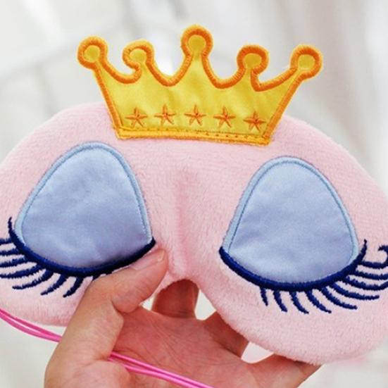 Cute Embroidered Patterns Crown Blindfold Plush 16 Cm 1 Pc