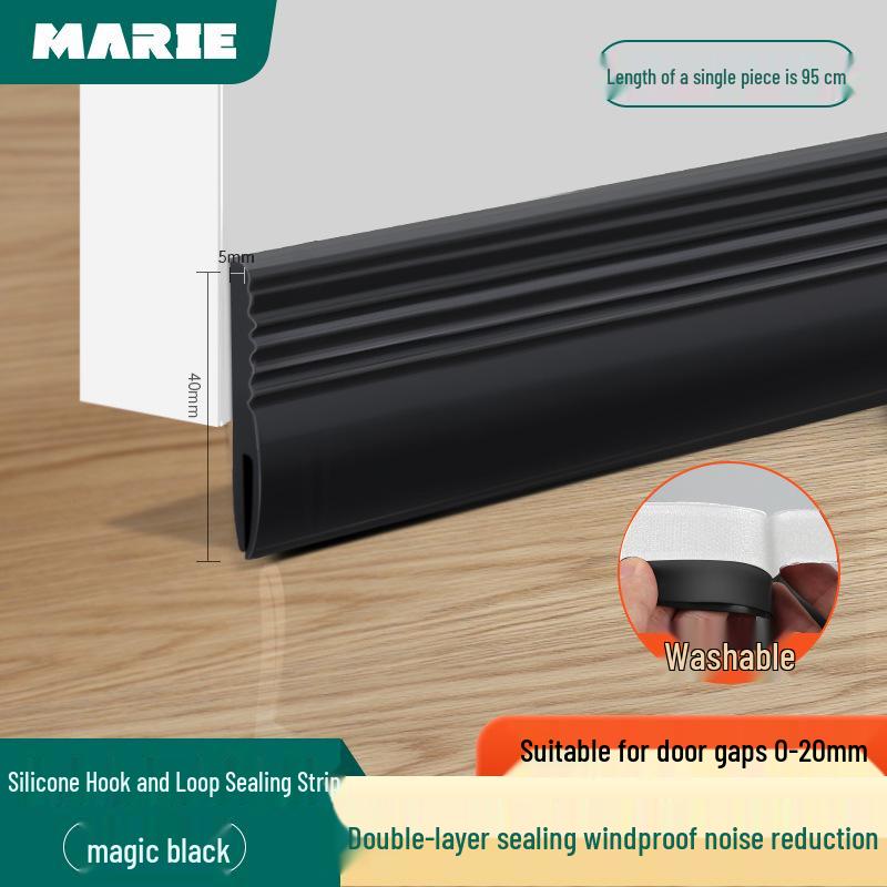 Silicone Door Draft and Soundproofing Strip - Windproof, Theft-Resistant, Bottom Gap Sealer for Entrance Doors.