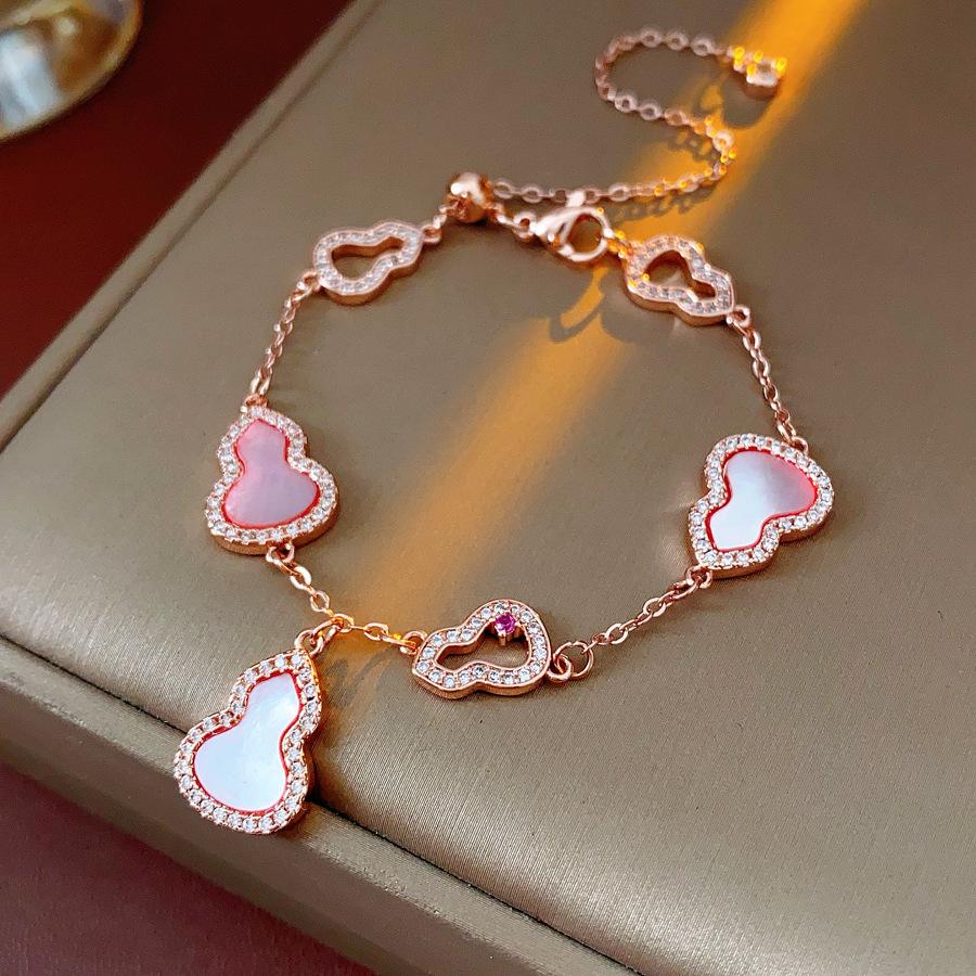 Hollow Shell Gourd Pendant with High-end Temperament Bracelet bracelet розовый/розового золота