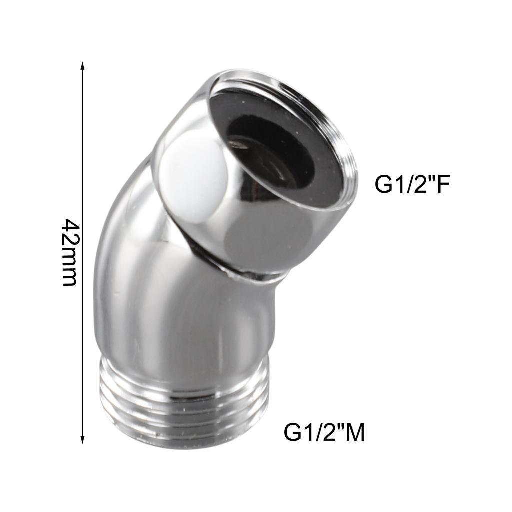 135° Shower Elbow Versatile Shower Top Spray Adapter Stainless Steel Shower Connector G1/2 Connections For Most Shower Heads