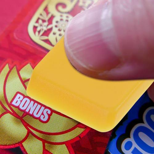 Operitacx 10-Piece Lottery Ticket Scraper, Plastic Lottery Scratcher, Scoop-Shaped Scraper, Lottery Ticket Scratch Tool, Lottery Scratcher Key Ring, L