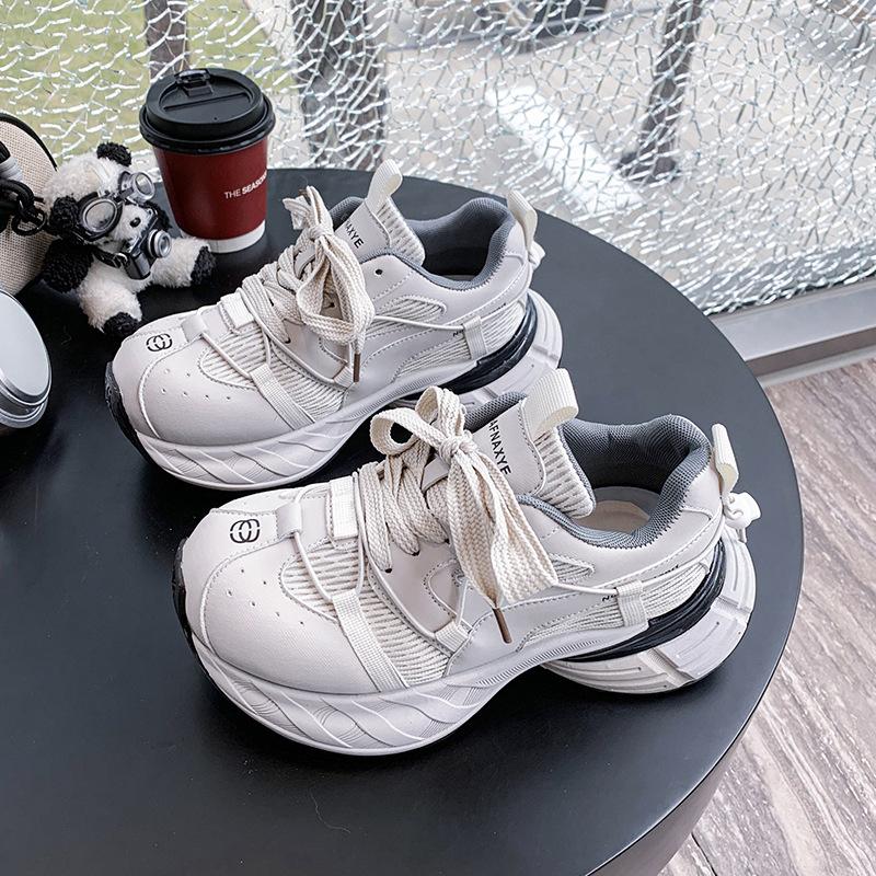 

Platform dad shoes women s 2025 spring new retro polish color increase comfortable versatile casual shoes 40