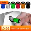 Car Sticker Tesla 4Pcs Car Tire Valve Caps Emblem Metal Cap Case Car Styling for Tesla Model 3 2021 S X Y Style Roadster Invader