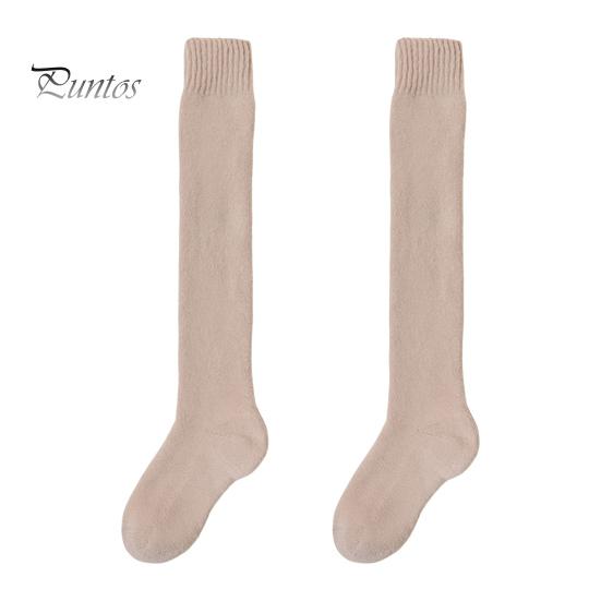

1 пара женских зимних носков выше колена, противоскользящие шерстяные однотонные теплые утолщенные чулки, теплые носки для разных случаев хаки