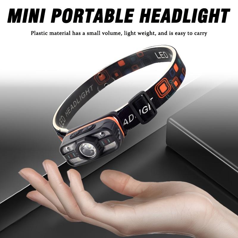 Motion Sensor LED Headlight, Rechargeable,6 Modes Portable Headlight,adjustable Lamp Head,running,camping, Barbecue,fishing,emergency Lighting