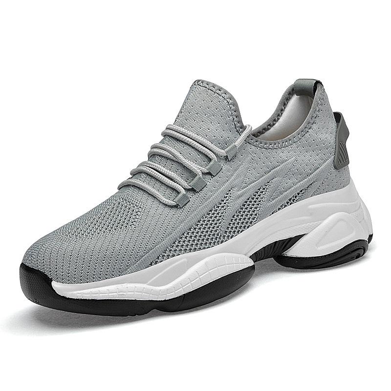 Men's 8CM Height-Increasing Mesh Running Shoes: Soft Sole, Breathable, Casual Sneakers