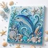 Sparkling Ocean Style Pearl Diamond Dot Art Kit DIY Handcraft Painting Set Coastal Themed Wall Decor Wall Hanging Gift
