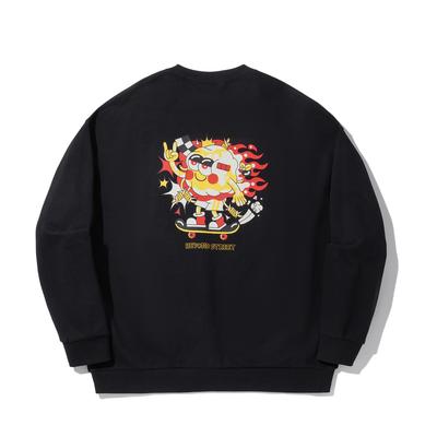 Li Ning Sam Taylor Artist Limited Edition Printed Letter Crew Neck Comfortable Breathable Loose Sweatshirt Men Sweatshirt Black AWDV713-3