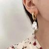 Vintage Drop Earrings Elegant Round Earclip High Quality Baroque Pearl Earrings  for Women