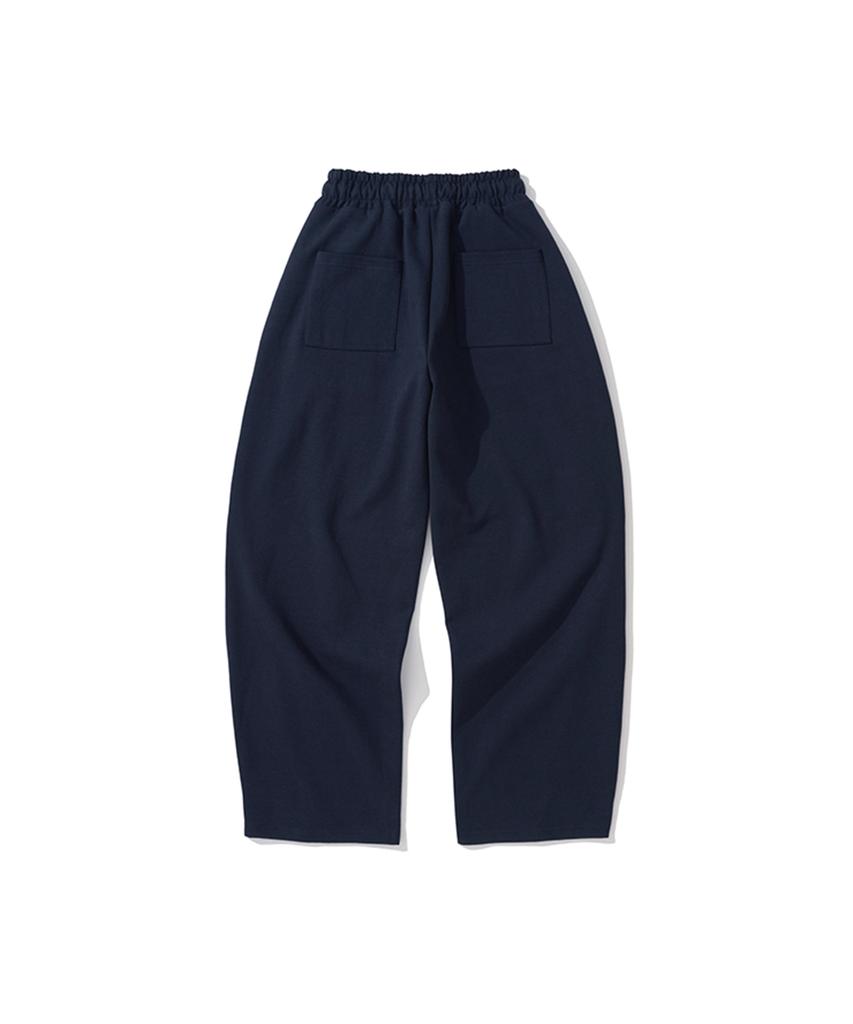KNITTED Curved Training Pants Navy