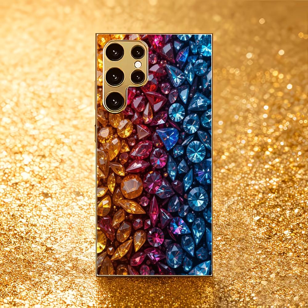 Gradual Crystal Simplicity High-end Electroplating Glass PhoneCase for Samsung Galaxy S26 S25 S24 S23 S22 S21 FE Ultra Plus