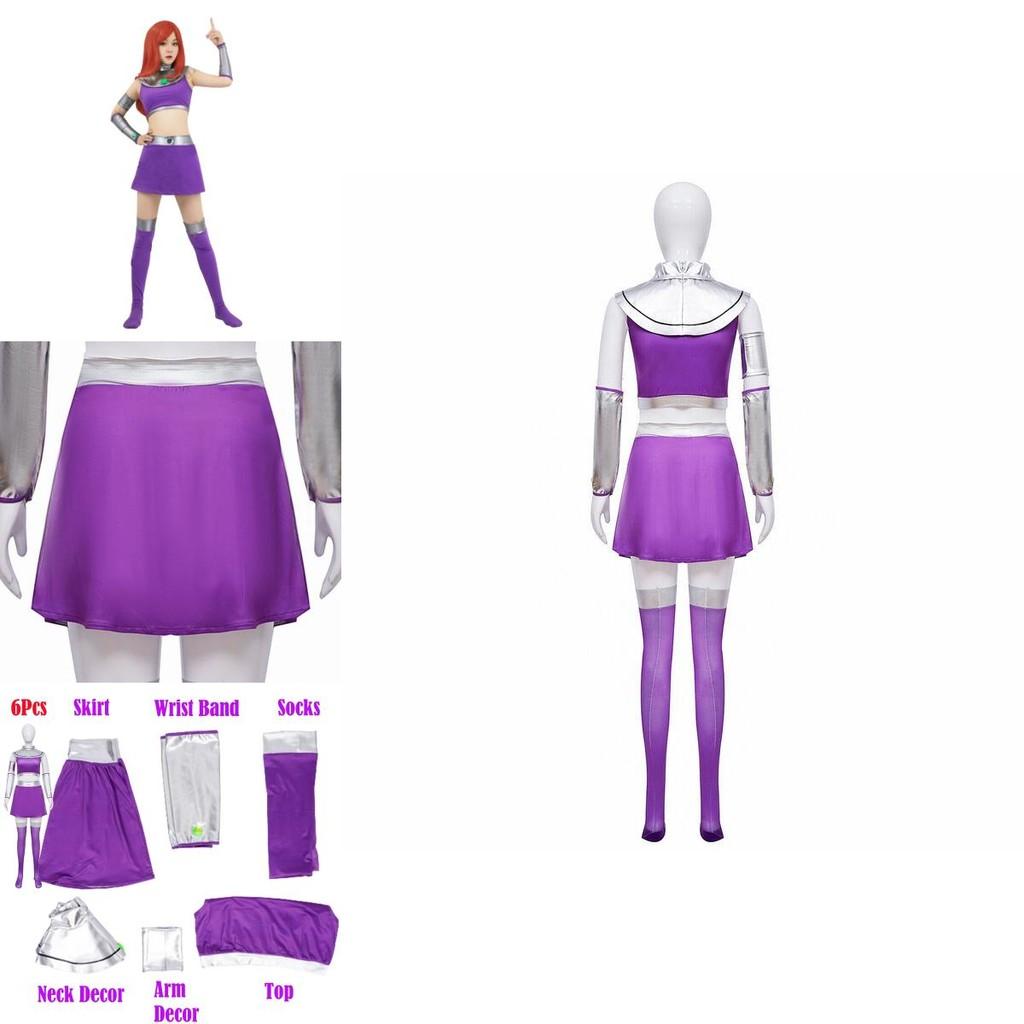 Lebendige Teen Titans Starfire Cosplay-Kostümperücke für Erwachsene, perfekt für Halloween, Maskenball und Comic Con