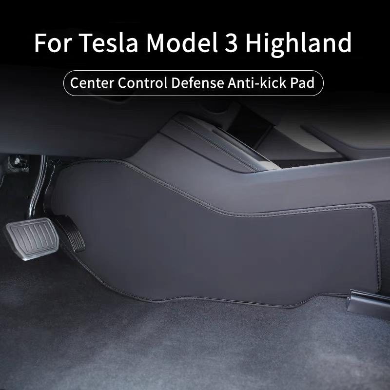Leather Side Defense Anti-kick Pads For Tesla Model 3 Highland Central Control Anti-dirty Protective Foot Pad Car Accessories