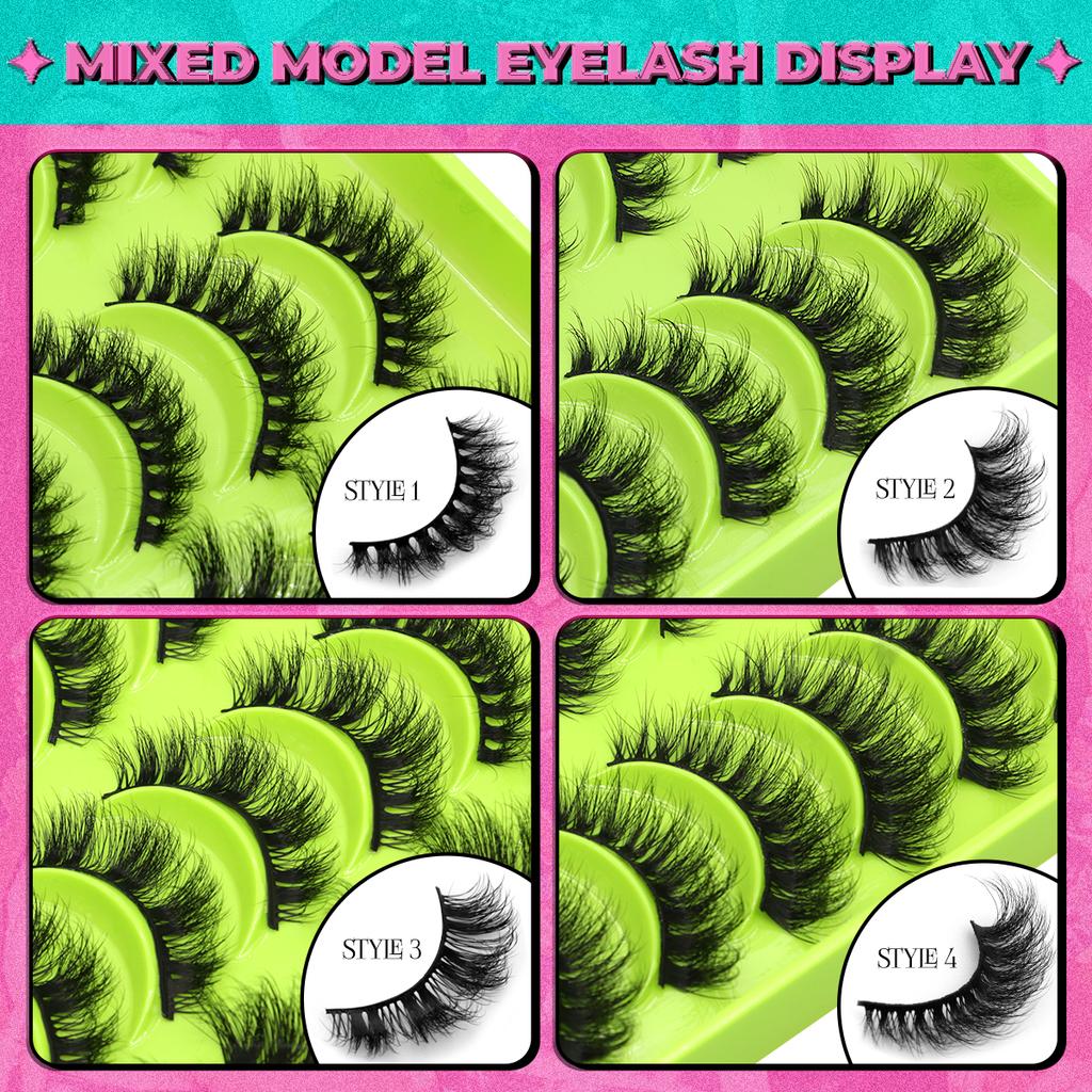 Lashes 3D Faux Mink Lashes Natural False Eyelashes Dramatic Fluffy Soft Volume Lashes Eyelash Extension Makeup