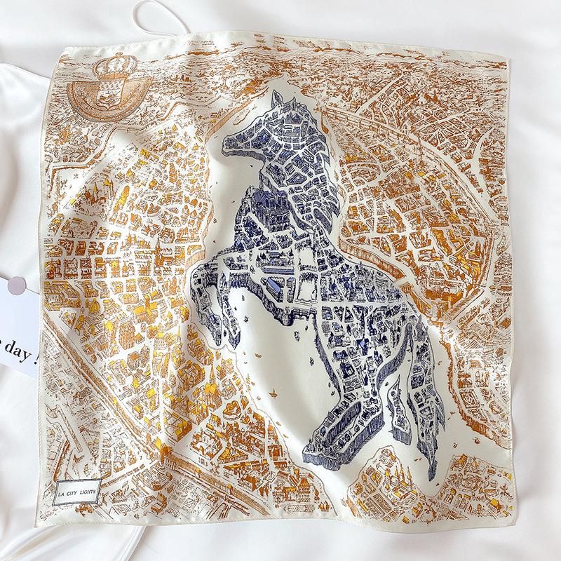 53 * 53 cm Mulberry Silk Malý čtvercový šátek Multifunkční profesionální módní dekorace Hedvábný šátek pro jarní a podzimní teplou šálu