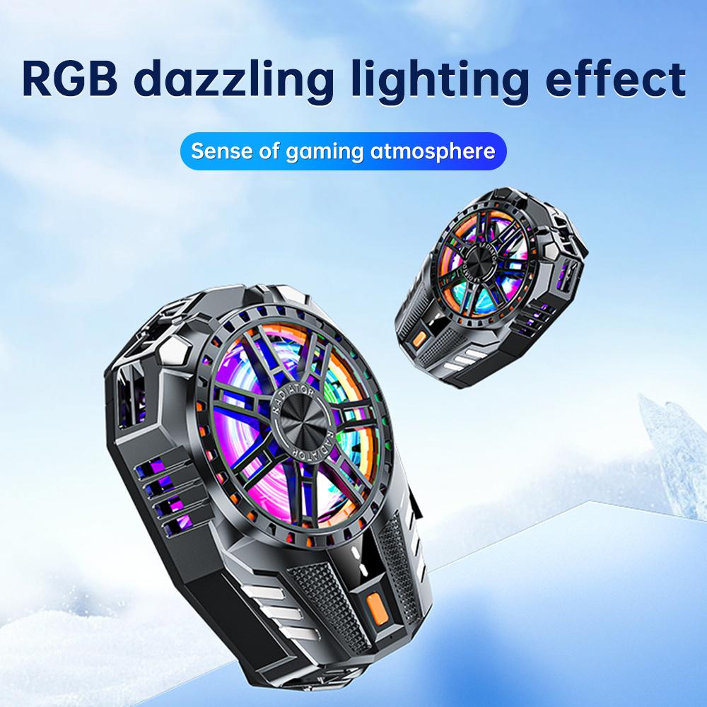 Uppladdningsbar Mobiltelefon Värmeavledningsfläkt Universell Spelkylare med Bakklämma för iPhone Samsung Xiaomi Huawei