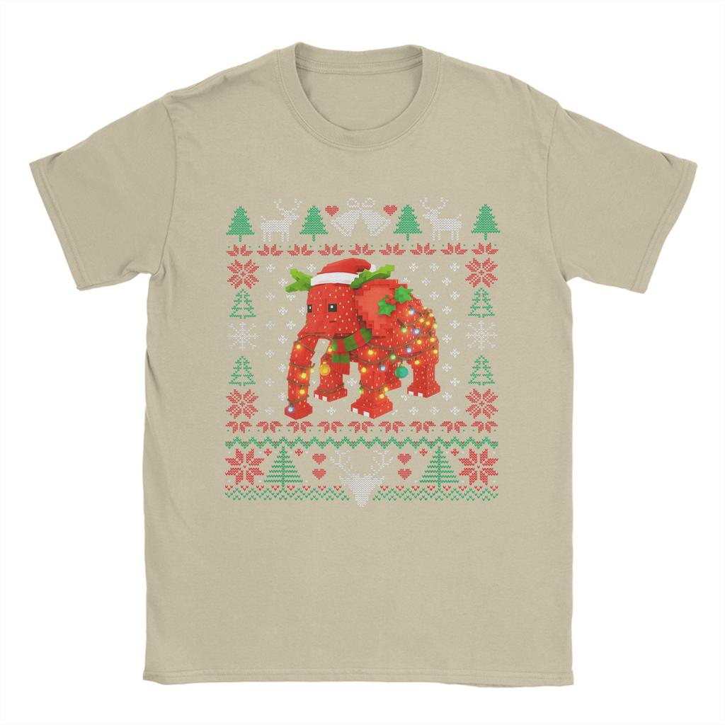 Mens T-Shirt Funny Strawberry Elephant Brainrot Christmas Ugly Sweater T Shirts Harajuku Summer Tees Y2K Funny Clothes Gift Idea
