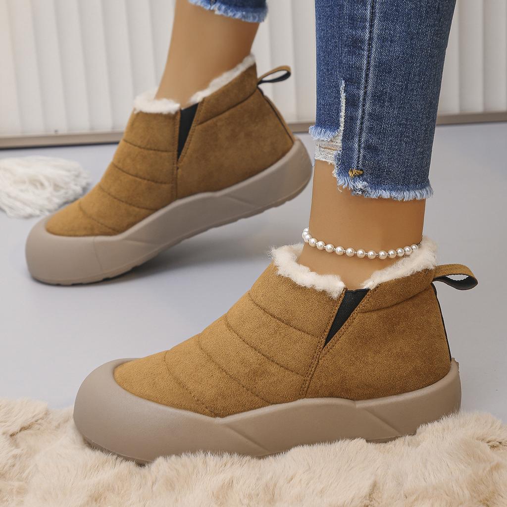 Women's Cotton Shoes Winter New Velvet Thickened Warm Snow Boots Korean Version Fashion Cotton Boots Non-slip Lazy Cotton Shoes Women