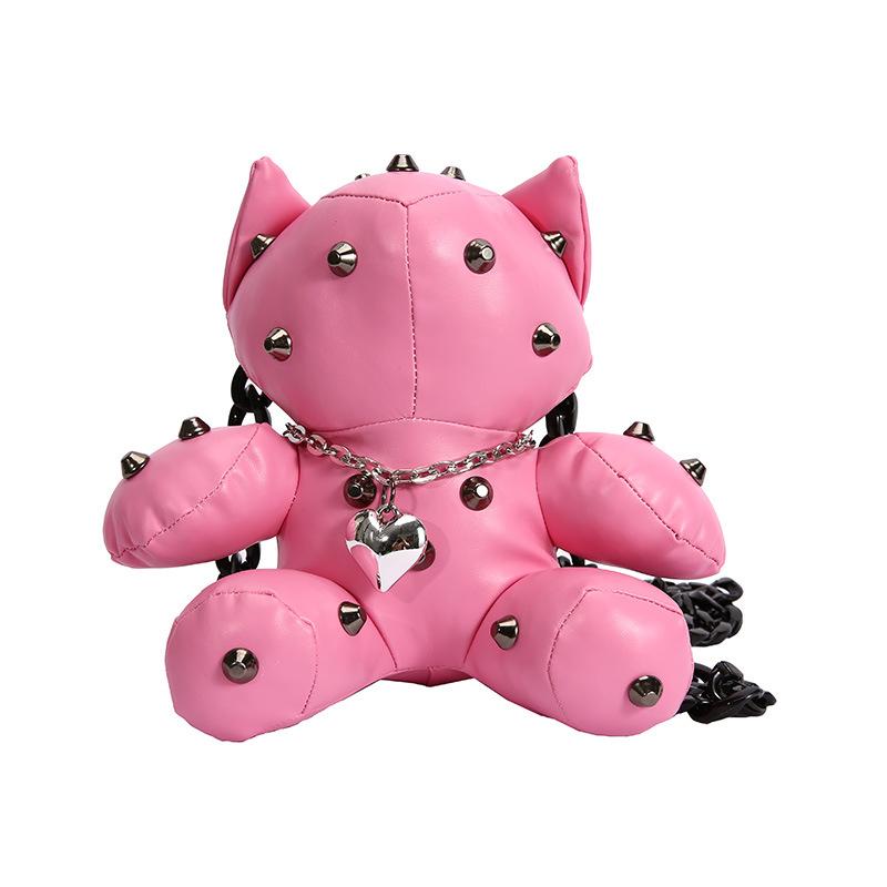 Personalized creative cartoon bag 2025 new Mori girl cute bear funny shoulder crossbody small round bag pu