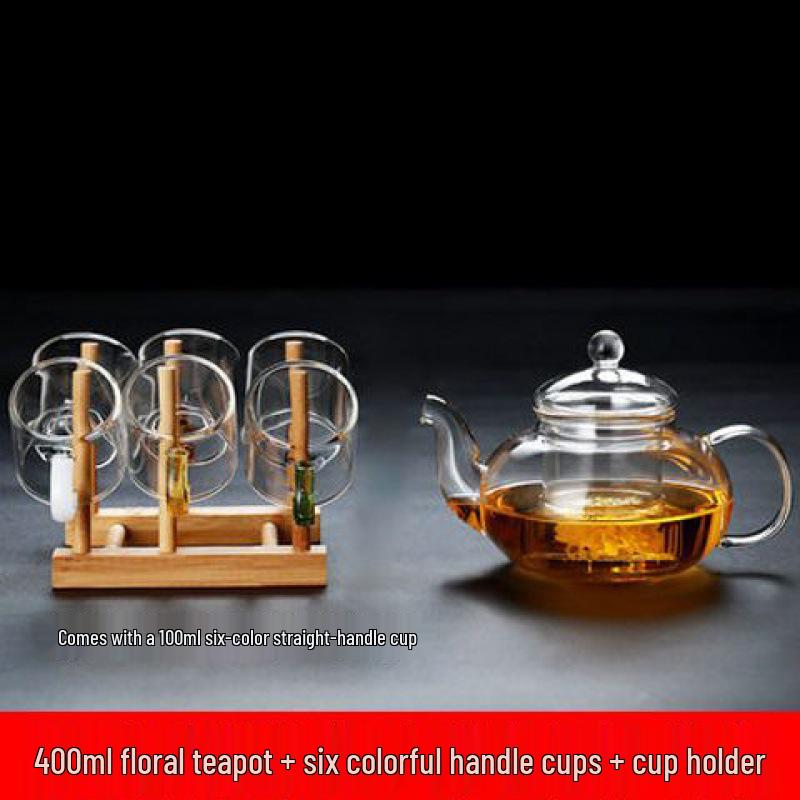 Heat-Resistant Glass Tea Cup with Handle - Household Gongfu Style, Transparent and Thickened for Individual Use