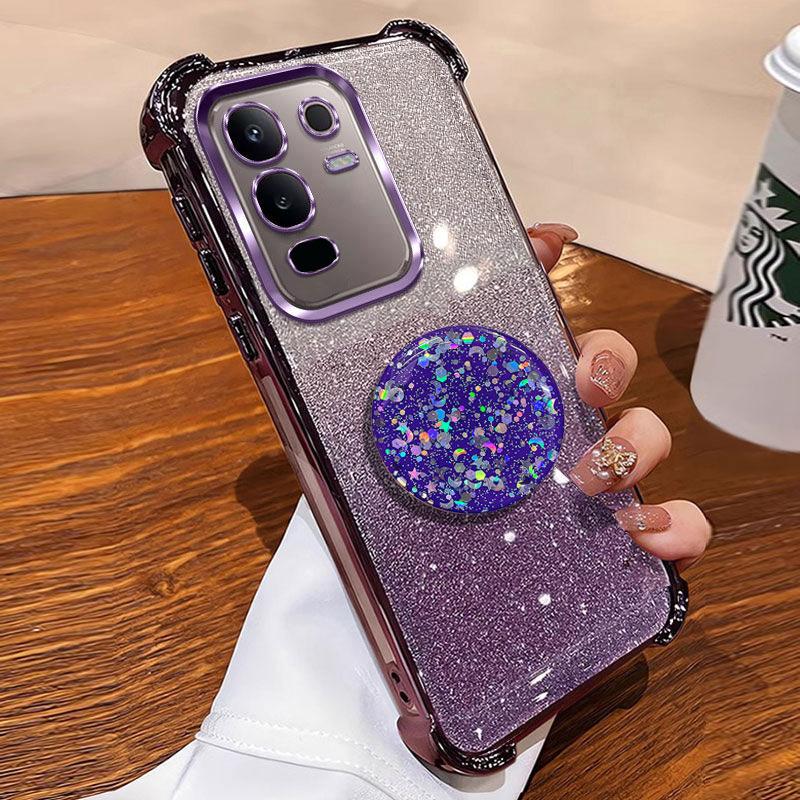 For infinix Note 50 Pro Plus 50X 50S Hot40i Tecno Spark 20 pro C Go 2024 Case With Holder Shockproof Full Protection Shiny Cover