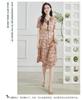 Summer Fashion V-neck Short-sleeved Long Dress with Temperament for Aging Women
