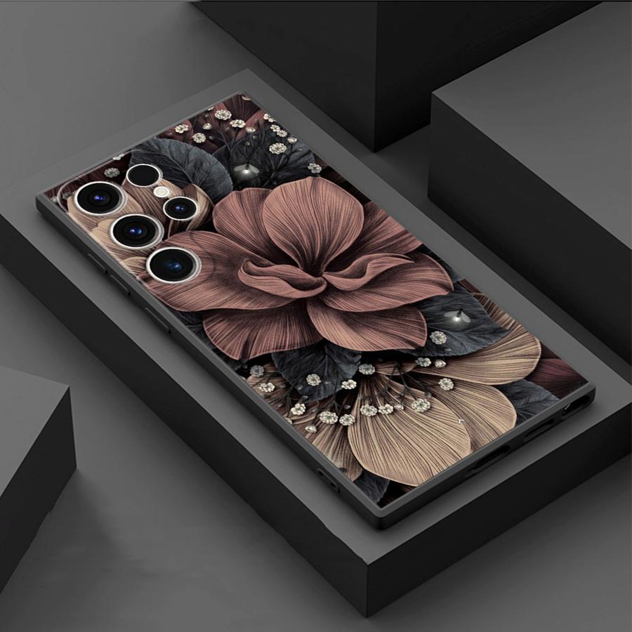 Vintage Artistic Flower Pattern Unique TPU Phone Case Suitable for Samsung Galaxy S26 S25 S24 S23 S22 S21 and Other Models