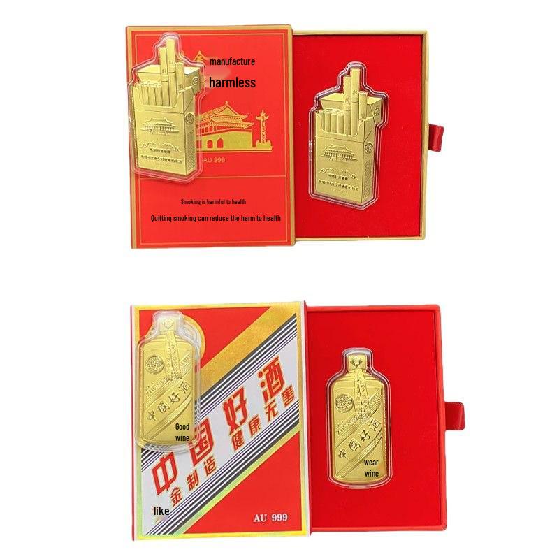 Goldene Zigaretten 999 Reingold 20mg Feiner Wein Kreatives Ornament-Set - Festival und Kleines Geschenk