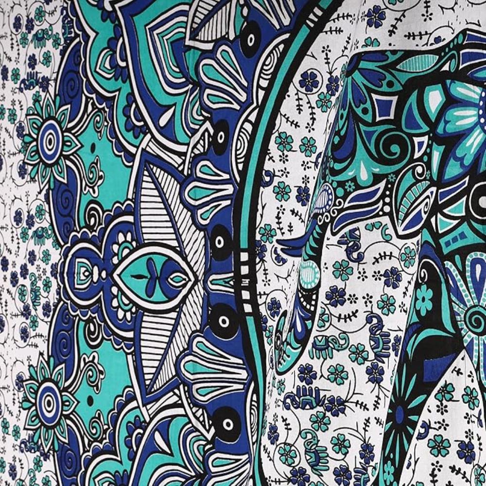 BLESS INTERNATIONAL Beautiful Indian Bohemian Psychedelic Hippie Ombre Window Curtain Panels for Bedroom, Living, Balcony (Elephant Flower)