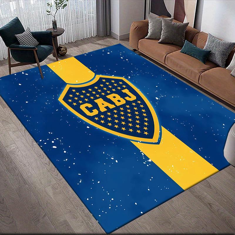 Club Atletico Boca Juniors3 Flannel Pattern Square Carpet,Area Rug,Carpet Rug for Living Room Bedroom Sofa Playroom Decor,Non-slip Floor Mat