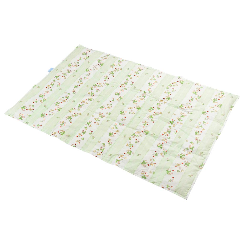 Nishikawa Wedgwood Down Half Blanket, 150x100cm, Washable, 50% White Duck Down, Wild Strawberry Pattern, Soft, Made In Japan, Green, AA77600003