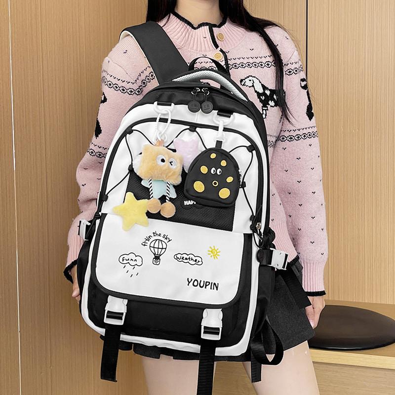 Backpack Cartoon Pattern Student Large Capacity Schoolbag Outdoor Bag Travel